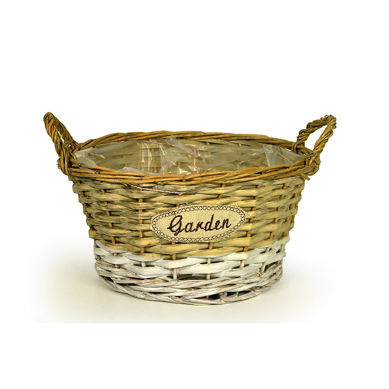 has&iacute;tott vessző t&aacute;l k&eacute;t f&uuml;lle garden felirattal vil&aacute;gossz&uuml;rke-feh&eacute;r 24x13/17cm