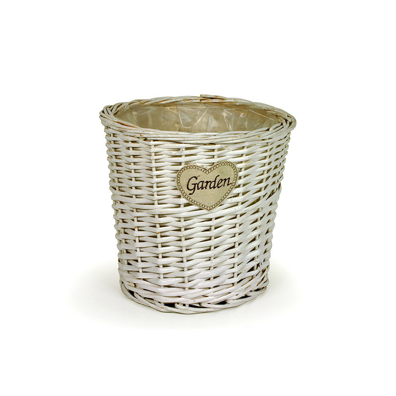 has&iacute;tott vessző magas&iacute;tott kas p&oacute; garden felirattal feh&eacute;r 28x26cm