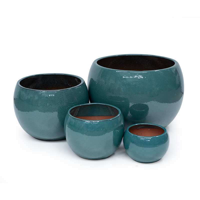 Singa Globe kerámia növénytartó szett türkiz 24x16-56x40cm S4