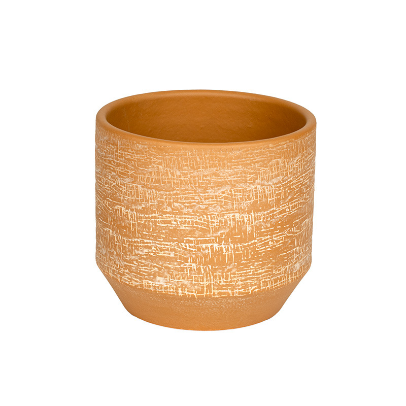 Bento kerámia kaspó okker 18x16cm