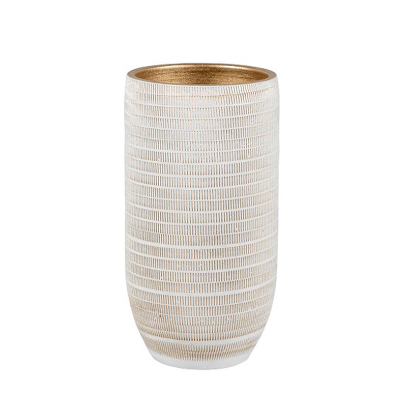 Le Havre ker&aacute;mia v&aacute;za feh&eacute;r-arany 20x40cm