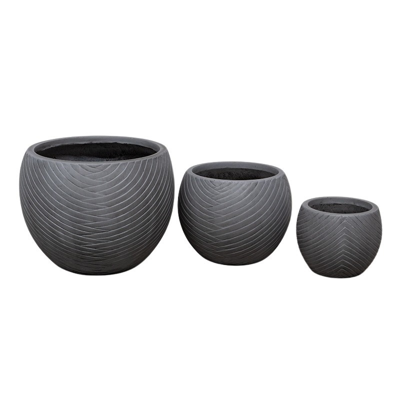 Colombo Globe kompozit gömbkaspó szett szürke 30x23-53x41cm S3