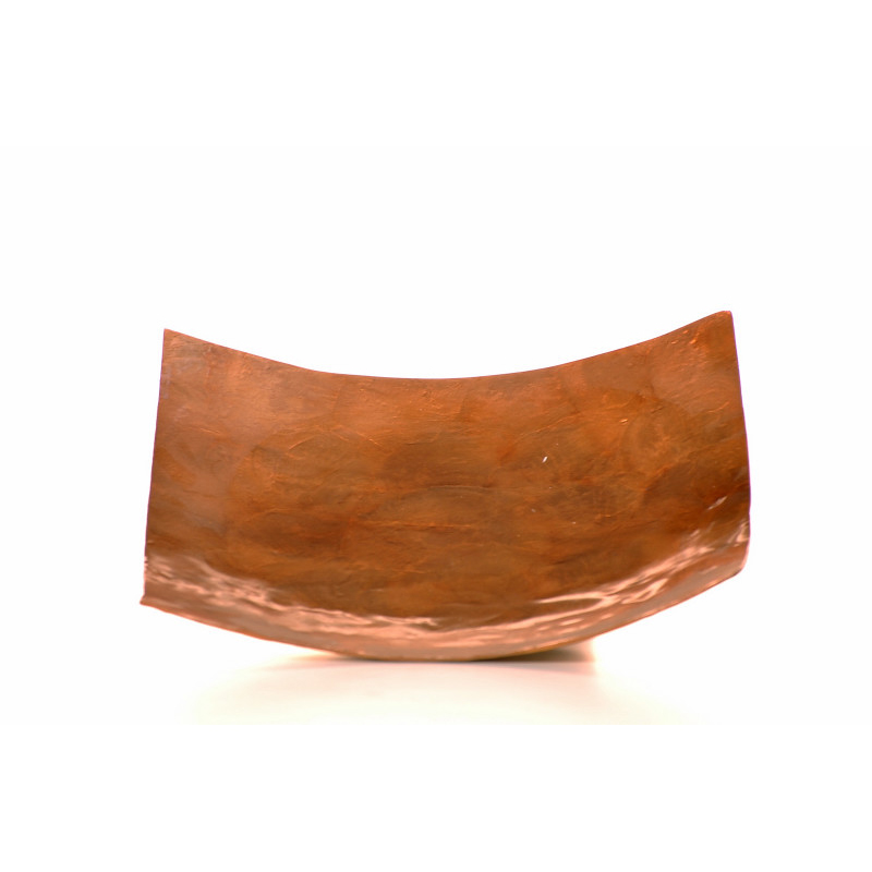 szögletes halpikkely tál bronz 25x25cm