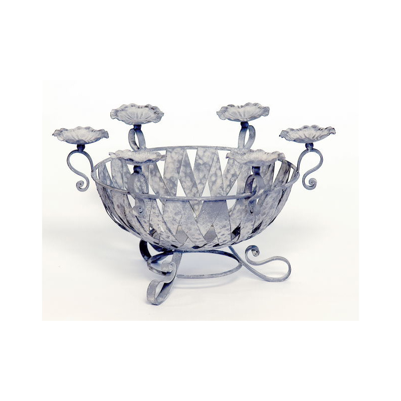 f&eacute;m gy&uuml;m&ouml;lcs t&aacute;l gyertyatartoval 44x24 cm