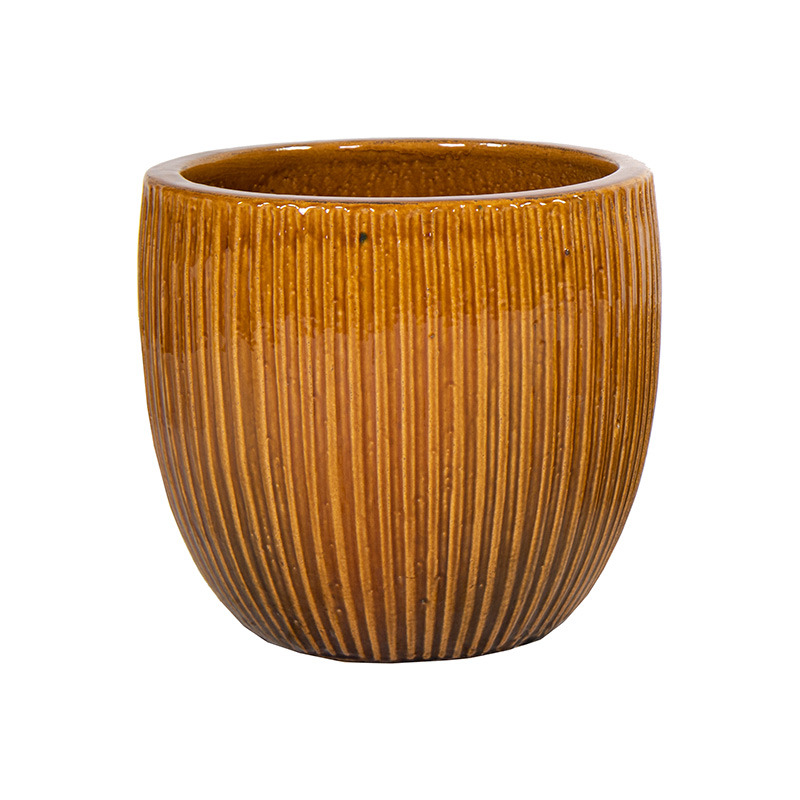 Caldera Lino Classic kerámia növénytartó mézbarna 20x18cm