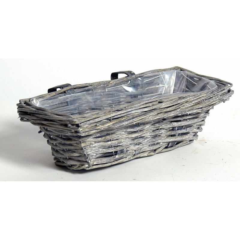 sz&ouml;gletes has&iacute;tott vessző akaszt&oacute;s balkonl&aacute;da antikolt sz&uuml;rke 35x15x11cm