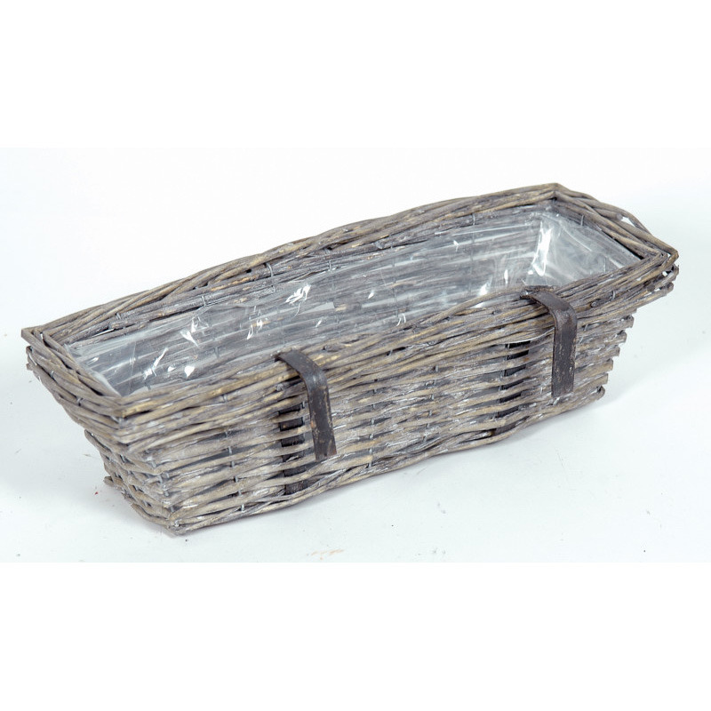 sz&ouml;gletes has&iacute;tott vessző akaszt&oacute;s balkonl&aacute;da antikolt sz&uuml;rke 45x17x12cm