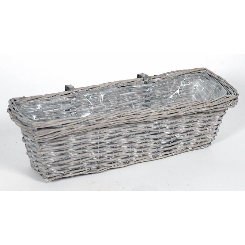 sz&ouml;gletes has&iacute;tott vessző akaszt&oacute;s balkonl&aacute;da antikolt sz&uuml;rke 55x20x15cm