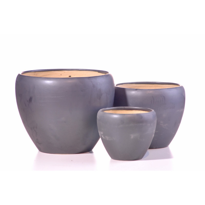 csupor form&aacute;j&uacute; ker&aacute;mia kasp&oacute; szett matt fekete S/3 31x25cm