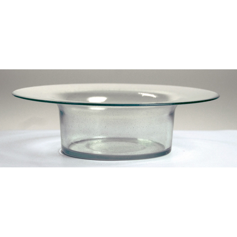 üveg tál széles peremmel 14/26x7cm