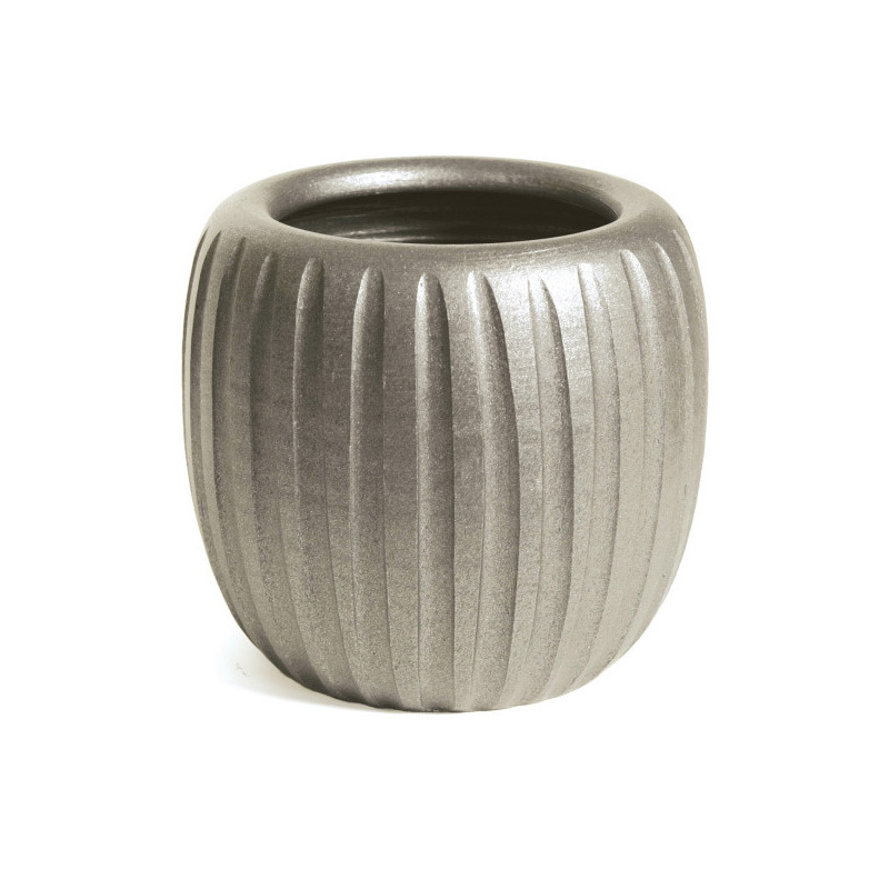 Riro kőkaspó metál ezüst 25x23cm