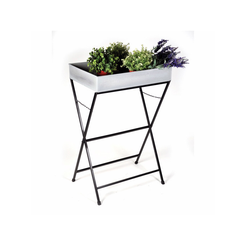 fém asztal ezüst-fekete 70x50x88cm