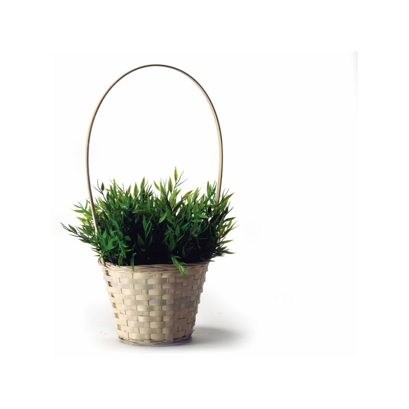 bambusz f&uuml;les kos&aacute;r f&eacute;nyes antikolt nat&uacute;r 18,5x22,5/47cm