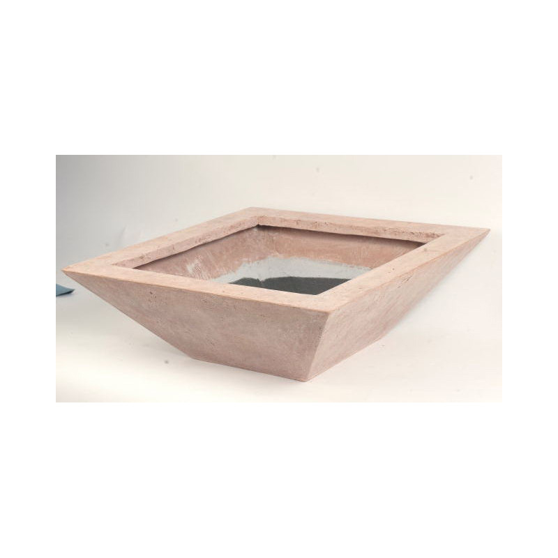 szögletes kerámia tál terrakotta 45x45x18cm