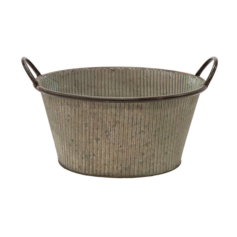 Folks Rib kerek f&eacute;m t&aacute;l antik z&ouml;ld 41x20cm