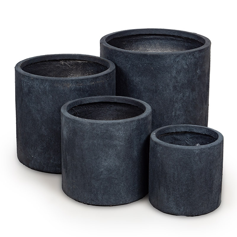 Yukon Cylinder kompozit növénytartó grafit szett 25x25-46x43cm S4
