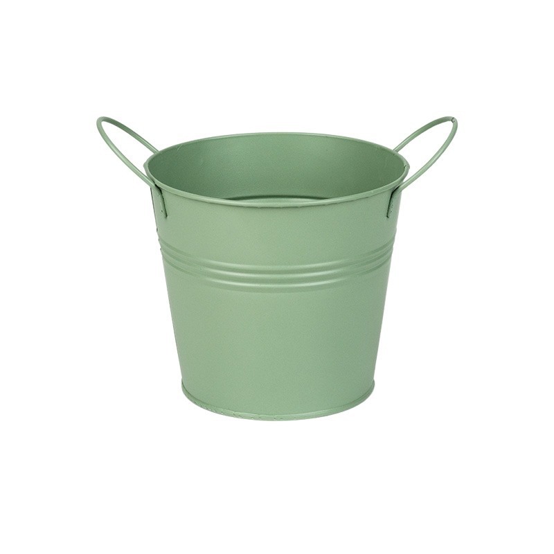 Bailey bádog kaspó két füllel olivazöld 16x14cm