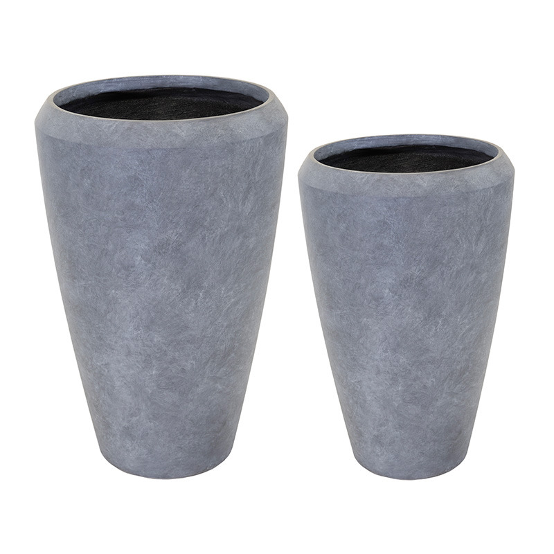 Edmonton Vase Giant kompozit növénytartó szürke szett 44x68-56x86cm S2