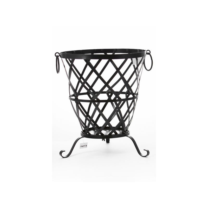 fém és fa tároló kosár 53x42cm