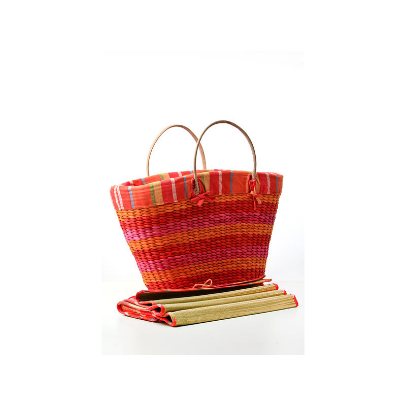 fonott strandszett r&oacute;zsasz&iacute;n: gy&eacute;k&eacute;ny, t&aacute;ska, p&aacute;rna, neszeszer