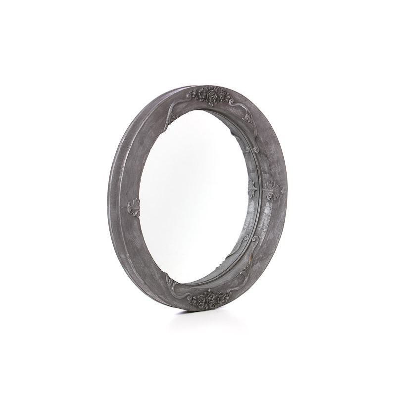 mint&aacute;s keretű kerek t&uuml;k&ouml;r antikolt sz&uuml;rke 67cm