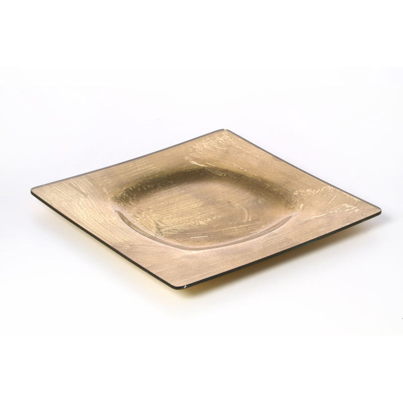 arany üveg tál 27x27 cm