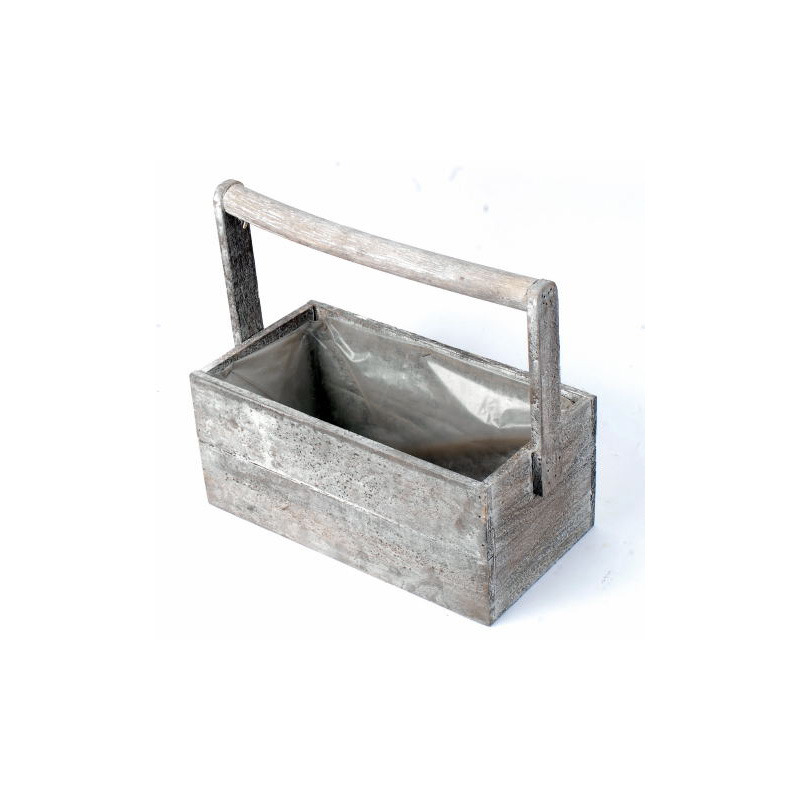 fa szersz&aacute;mos l&aacute;da antikolt sz&uuml;rke 7x13x16 cm