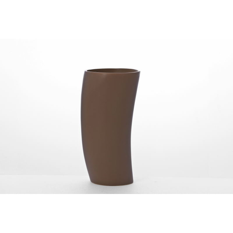 bumeráng alakú kerámia váza világos barna 30cm