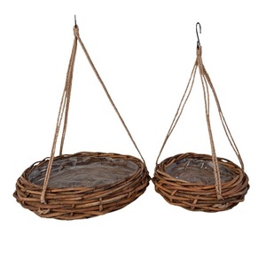 rattan függőkosár szett vörös barna 85x18/75cm S/2