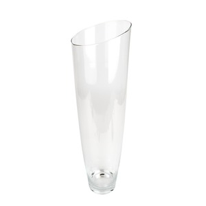 csapott tetejű kónikus üveg váza 19x65/70cm