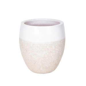 Adelaide Monica kerámia növénytartó savmaratott fehér 48x53cm