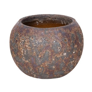 Byron Globe kerámia növénytartó savmaratott barna 48x36cm