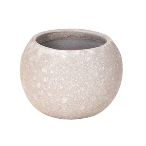 Byron Globe kerámia növénytartó savmaratott homokszín 48x36cm