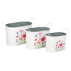 Meadow vir&aacute;gmint&aacute;s ov&aacute;lis f&eacute;m t&aacute;l szett d&iacute;sz f&uuml;llel feh&eacute;r  23x14x16cm S3