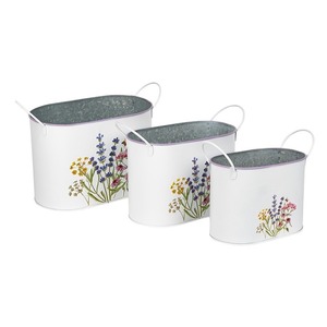 Meadow vir&aacute;gmint&aacute;s ov&aacute;lis f&eacute;m t&aacute;l szett d&iacute;sz f&uuml;llel feh&eacute;r 23x14x16cm S3