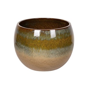 Singa Globe kerámia növénytartó zöldesbarna 23x18cm