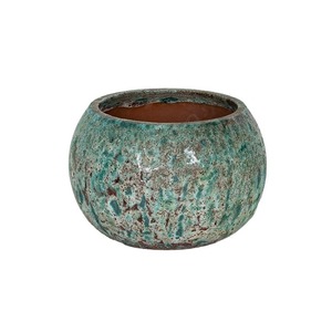 Brisbane Globe kerámia növénytartó savmaratott zöld 22x16cm