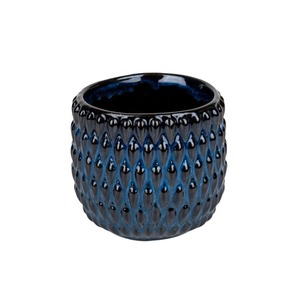 Gemma kerámia kaspó sötétkék 11x10,5cm