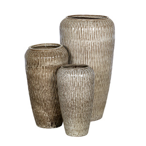 Sintra Vase Giant ker&aacute;mia n&ouml;v&eacute;nytart&oacute; szett lencsebarna 22,5x55,5-36x88cm S2