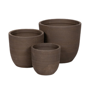 Peyton Vase ker&aacute;mia n&ouml;v&eacute;nytart&oacute; szett s&ouml;t&eacute;tbarna 22x21-34x32cm S3