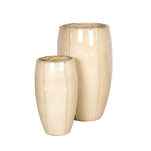 Alden Vase Giant kerámia növénytartó szett vajszín 44x77-57x100cm S2