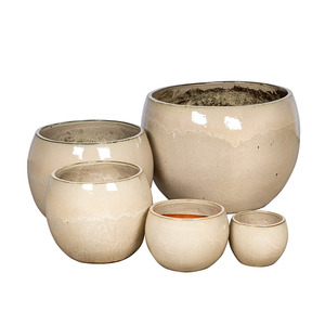 Singa Globe kerámia növénytartó szett vajszín 23x18-70x53cm S5