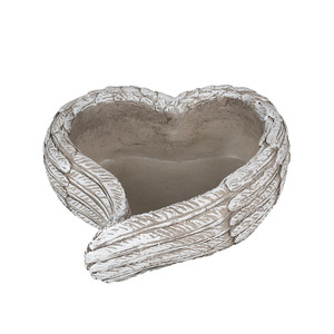 sz&iacute;v alak&uacute; kegyeleti cement t&aacute;l antikolt sz&uuml;rke 22,5x22,5x8,5cm