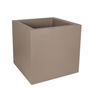 Fenice Cubo dupla falú szögletes műanyag növénytartó barna 85x85x85cm