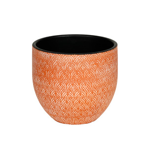 Alvito kerámia kaspó narancs-fekete 14x12cm