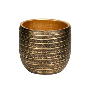 Solano kerámia kaspó fekete-arany 18x16cm